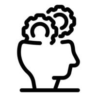 Human head with gears working representing critical thinking vector
