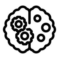 Brain working with gears turning representing thinking process vector