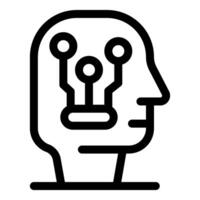 Human head with electronic chip showing artificial intelligence concept vector