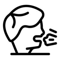 Sick man coughing with mouth open spreading virus vector