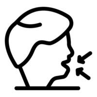 Man speaking loudly with arrows showing sound waves vector