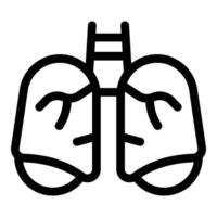 Ladder separating lungs concept icon outline style vector