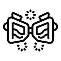 Line icon of vr glasses simulating a fireworks display vector