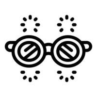 Round glasses are sparkling with light reflection effect vector