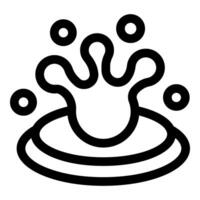 Water splashing icon depicting liquid dropping and creating ripples vector