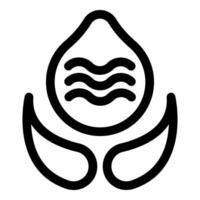 Water drop balancing on plant leaves symbolizing environmental sustainability vector