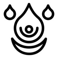 Water drop falling and creating circular waves icon vector