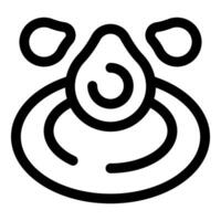 Water drop making ripple effect on surface icon vector