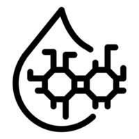 Water drop showing molecular structure for science concept icon vector