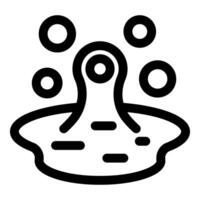 Alien creature appearing from a pond surrounded by bubbles vector