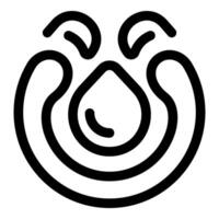 Water drop creating circular waves icon representing liquid vector