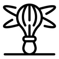 Atom surrounding light bulb representing science innovation concept vector