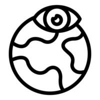 Big brother eye watching global surveillance monitoring world icon vector
