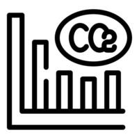 Graph showing increasing co2 emission levels icon vector
