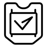 Electronic voting system showing check mark symbol for choice vector
