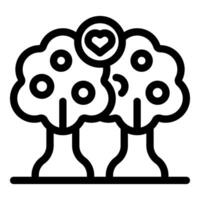 Two trees growing together symbolize love and connection vector