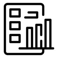 Digital report with growing bar chart analytics icon vector