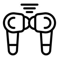 Wireless earbuds connecting with signal icon vector