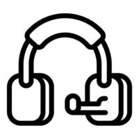 Headset with microphone icon showing gaming or customer service vector
