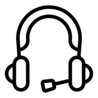 Headset icon representing online customer service and support vector