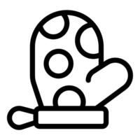 Winter cloth accessory icon with warm woolen mitten with dots vector