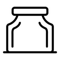 Empty glass jar with wide neck and lid outline icon vector
