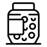 Glass jar filled with pickled onions being stored for later use vector