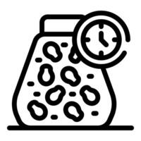 Glass jar filled with peanuts showing expiration date vector
