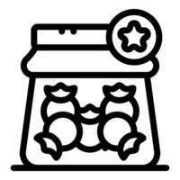 Glass jar filled with chocolate candy with star signifying high quality vector
