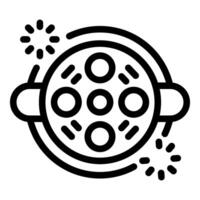 Revolver cylinder spinning with bullets and flashes around concept icon outline vector
