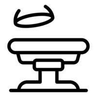 Medical lamp shining over operating table icon vector