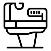 Medical bed showing patient being monitored with sensors icon vector