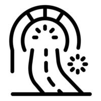 Road tunnel leading to loading signal icon vector