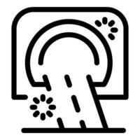 Road entering tunnel with lights icon outline style vector