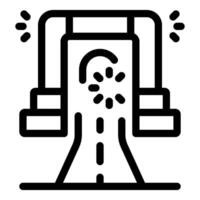 Roadblock showing loading icon symbolizing waiting for road to open vector
