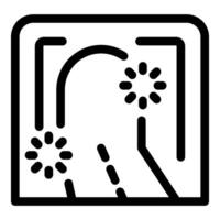 Gps navigation system showing route with flower symbols marking points of interest vector