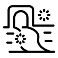 City infrastructure under construction with loading symbol indicating ongoing work vector