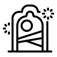 Fireworks rocket launching from silo icon outline vector
