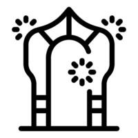 Festive archway celebrating with fireworks displaying pyrotechnics icon vector