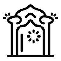 Traditional arabic building entrance with ornamental arch and loading icon vector