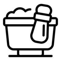 Shaving foam brush and basin creating relaxing atmosphere vector