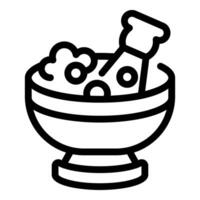 Laboratory glassware beaker filled with bubbling solution icon vector