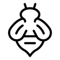 Black and white honeybee spreading its wings icon vector