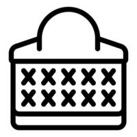 Wicker basket icon showing craftmanship and storage vector
