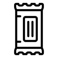 Line icon style illustration of a snack package being opened vector