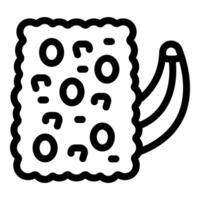 Simple vector icon of a slice of banana bread with chocolate chips