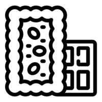 Chocolate bar with filling and pieces icon outline vector