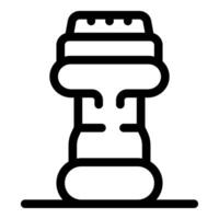 Easter island moai stone head sculpture standing on platform line icon vector