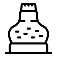 Big glass bottle containing spices being stored on countertop vector