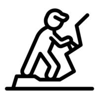 Man running on electric treadmill at gym icon vector